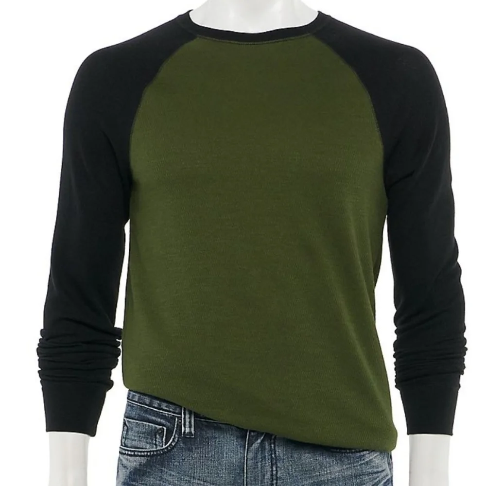 Men's Urban pipeline thermal shirt long sleeve Raglan army - Picture 2 of 2